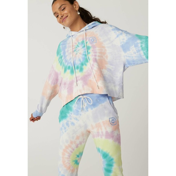 Daydreamer Sweaters - DAYDREAMER LA Shrunken Hoodie Prismatic Tie Dye S